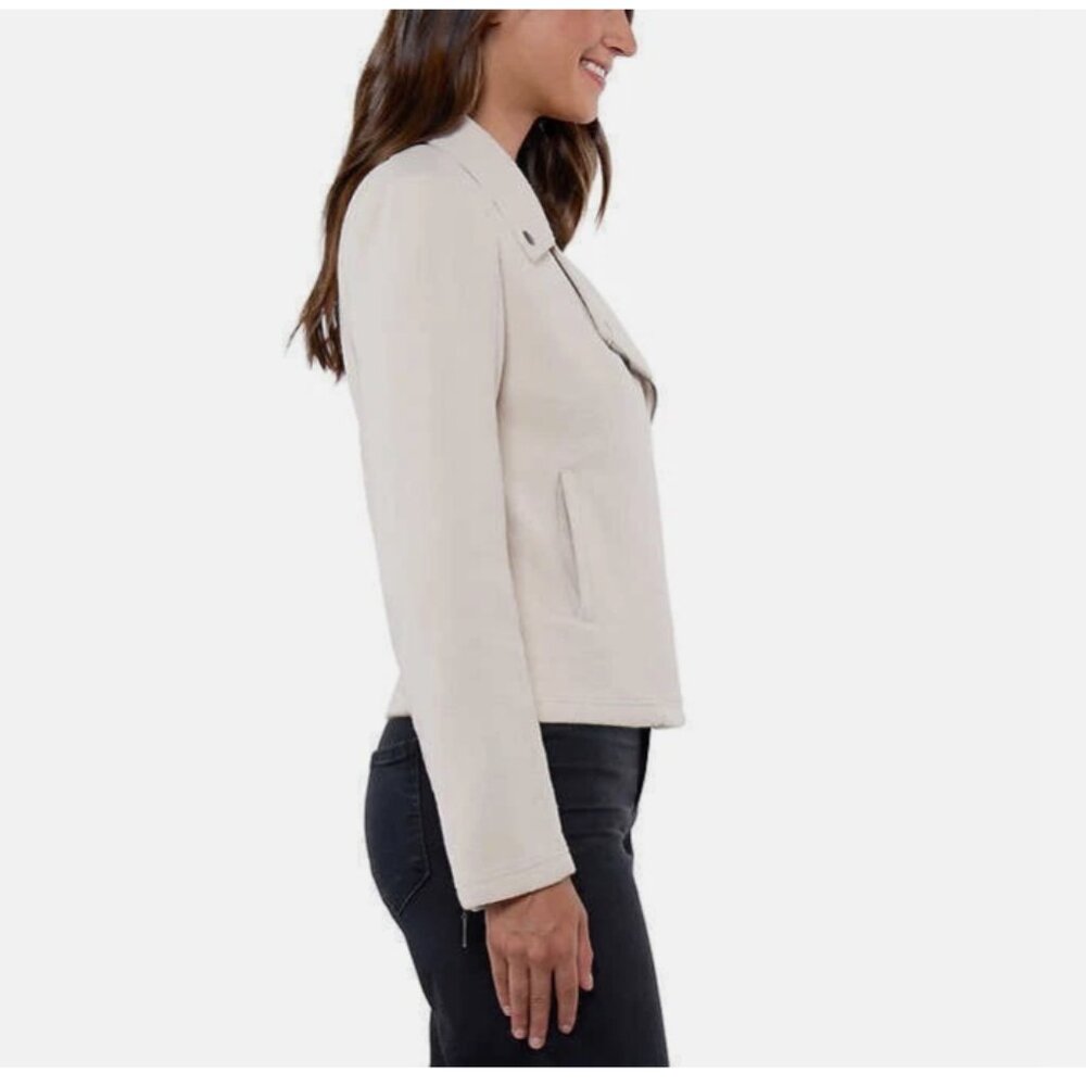Matty M Ladies' Knit Moto Jacket Tan (Natural) Large - Picture 2 of 3